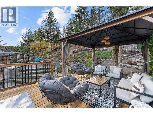 Read a book or catch a nap under the gazebo in your backyard getaway space. - 3380 Mciver Road, West Kelowna, BC - Outdoor With Deck Patio Veranda With Exterior
