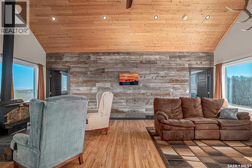 D 'Amour Lot 24, Leask Rm No. 464, SK - Indoor Photo Showing Living Room With Fireplace