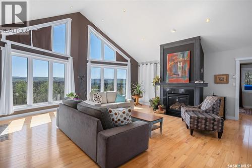 D 'Amour Lot 24, Leask Rm No. 464, SK - Indoor Photo Showing Living Room With Fireplace