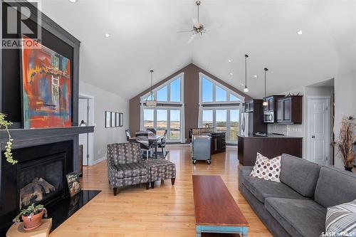 D 'Amour Lot 24, Leask Rm No. 464, SK - Indoor Photo Showing Living Room With Fireplace