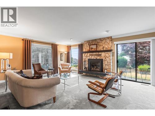 491 Terrace Drive, Coldstream, BC - Indoor Photo Showing Living Room With Fireplace