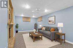 Basement rec room virtually staged - 