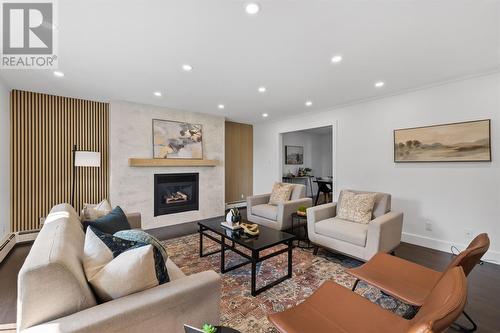 322 Tolt Road, St. Philips, NL - Indoor Photo Showing Living Room With Fireplace