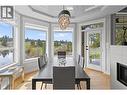 Dining Room with Glass Ceiling and views! - 3888 Gallaghers Pinnacle Way Unit# 17, Kelowna, BC  - Indoor Photo Showing Dining Room With Fireplace 