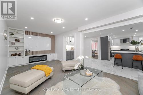 1008 Ceremonial Drive, Mississauga, ON - Indoor Photo Showing Living Room With Fireplace