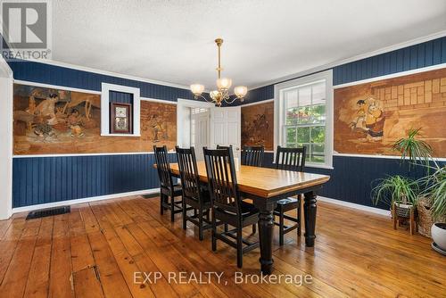 Historic murals uncovered in dining room. - 141 & 142 Station Road, Prince Edward County (Hillier Ward), ON - Indoor Photo Showing Dining Room