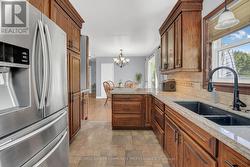 custom oak kitchen with granite tops - 