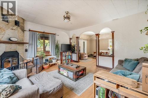 1602 Vancouver Street, Nelson, BC - Indoor Photo Showing Living Room With Fireplace