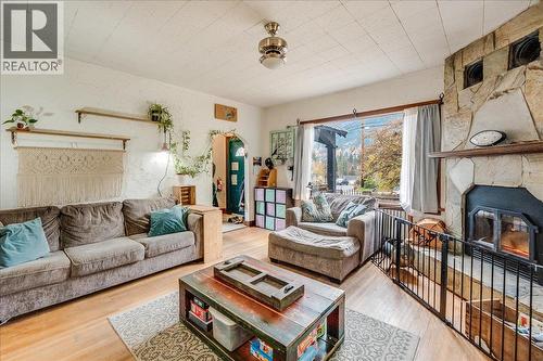 1602 Vancouver Street, Nelson, BC - Indoor Photo Showing Living Room With Fireplace