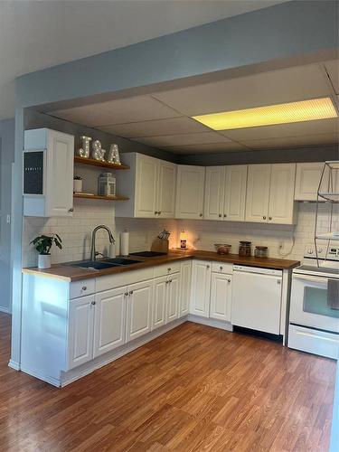 145 1St Street, Brandon, MB - Indoor Photo Showing Kitchen With Double Sink