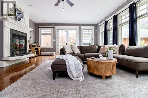 34 Holton Avenue S, Hamilton, ON - Indoor Photo Showing Living Room With Fireplace