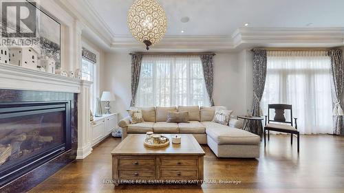 1 Carluke Crescent, Toronto, ON - Indoor Photo Showing Living Room With Fireplace