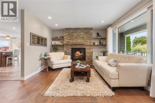 215 County Rd 34 West, Cottam, ON - Indoor Photo Showing Living Room With Fireplace