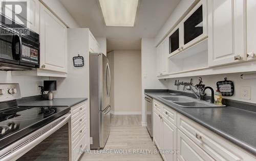 303 - 20 Ellen Street E, Kitchener, ON - Indoor Photo Showing Kitchen With Double Sink
