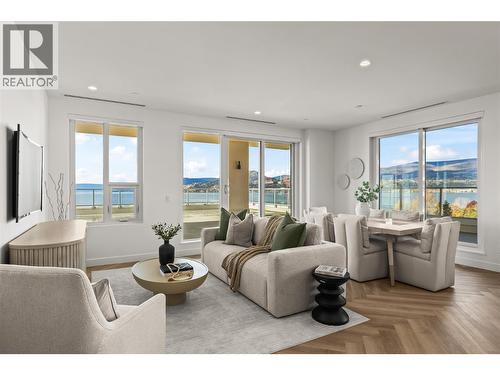 Living Room with Terrace access - 3340 Lakeshore Road Unit# 902, Kelowna, BC - Indoor Photo Showing Living Room