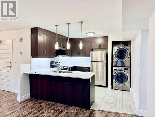 303 - 34 Brock Street, Woodstock (Woodstock - South), ON - Indoor Photo Showing Kitchen With Double Sink