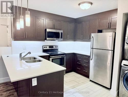 303 - 34 Brock Street, Woodstock (Woodstock - South), ON - Indoor Photo Showing Kitchen With Double Sink
