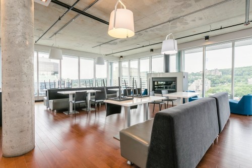 Salle communautaire - 907-1414 Rue Chomedey, Montréal (Ville-Marie), QC - Indoor With Fireplace