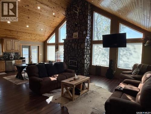 152 Criddle Avenue, Crooked Lake, SK - Indoor Photo Showing Living Room With Fireplace