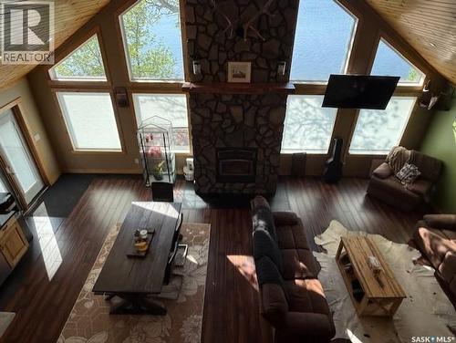 152 Criddle Avenue, Crooked Lake, SK - Indoor Photo Showing Other Room With Fireplace