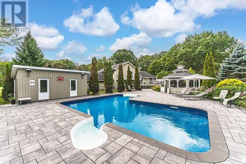 2 Mills Circle, Springwater, ON - Outdoor With In Ground Pool With Deck Patio Veranda With Backyard