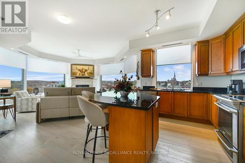 1004 - 15 St Andrew Street, Brockville, ON - Indoor Photo Showing Kitchen With Double Sink