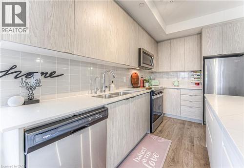 55 Duke Street Unit# 1308, Kitchener, ON - Indoor Photo Showing Kitchen With Stainless Steel Kitchen With Double Sink