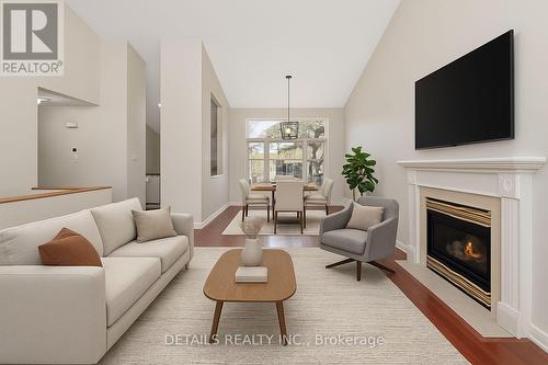 Virtually Staged - 6121 Bristlecone Way, Ottawa, ON - Indoor Photo Showing Living Room With Fireplace