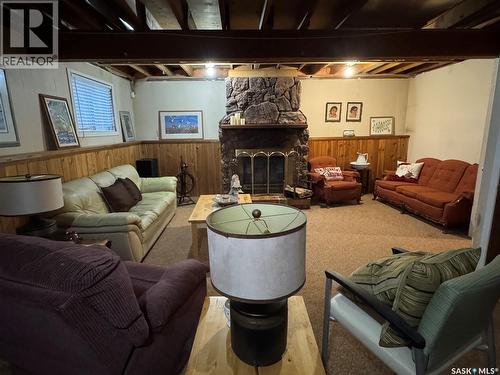 97 Dorothy Street, Regina, SK - Indoor Photo Showing Basement With Fireplace