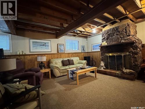 97 Dorothy Street, Regina, SK - Indoor Photo Showing Living Room With Fireplace