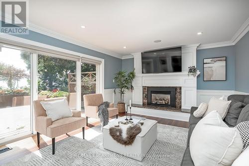 2428 Lakeshore Road, Burlington, ON - Indoor Photo Showing Living Room With Fireplace