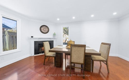 46 Novoco Drive, Hamilton, ON - Indoor Photo Showing Dining Room With Fireplace