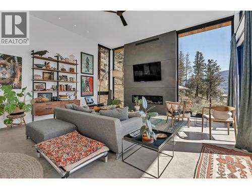 503 Wilson Mountain Road, Oliver, BC - Indoor Photo Showing Living Room With Fireplace