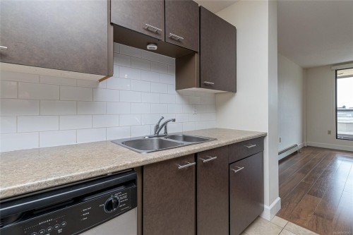 501-1745 Leighton Rd, Victoria, BC - Indoor Photo Showing Kitchen With Double Sink