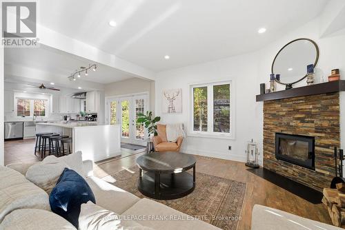 300 Snug Harbour Road, Kawartha Lakes (Fenelon), ON - Indoor Photo Showing Living Room With Fireplace