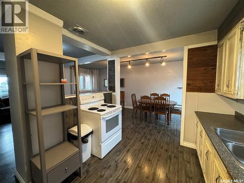 213 3Rd Avenue W, Biggar, SK - Indoor Photo Showing Kitchen With Double Sink