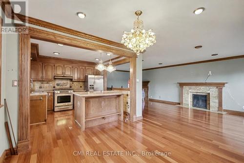 460 Martin Grove Road, Toronto, ON - Indoor Photo Showing Kitchen With Fireplace