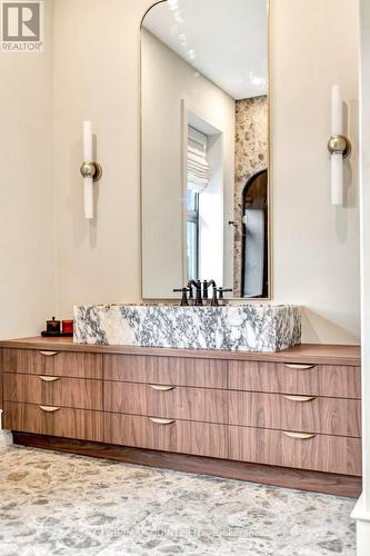 Primary Ensuite with marble slab sink - 88 Bridge Street, Prince Edward County (Picton Ward), ON - Indoor Photo Showing Bathroom