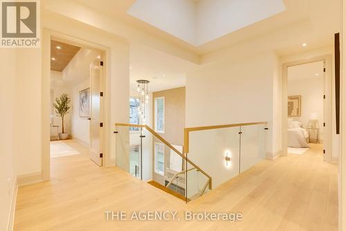 Primary bed w/10ft custom Italian Venetian paint - 512 Weynway Court, Oakville, ON - Indoor Photo Showing Bedroom