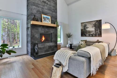 Salon - 1202 Rue Shefford, Bromont, QC - Indoor Photo Showing Living Room With Fireplace