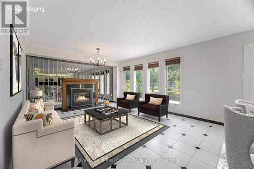 100 National Drive, Hamilton, ON - Indoor Photo Showing Living Room With Fireplace