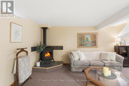 1077 Fairy Falls Road, Lake Of Bays (Mclean), ON - Indoor Photo Showing Living Room With Fireplace