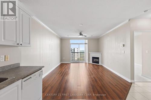 701 - 353 Commissioners Road W, London South (South D), ON - Indoor Photo Showing Kitchen With Fireplace