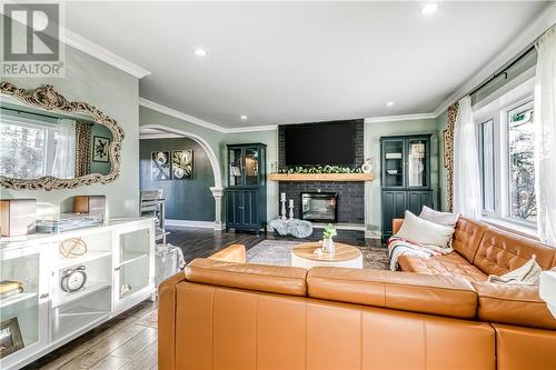 2224 Hulda Street, Sudbury, ON - Indoor Photo Showing Living Room With Fireplace