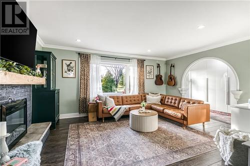 2224 Hulda Street, Sudbury, ON - Indoor Photo Showing Living Room With Fireplace