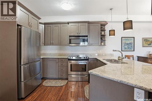 214 2730 Main Street, Saskatoon, SK - Indoor Photo Showing Kitchen With Double Sink With Upgraded Kitchen