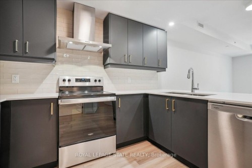 124-153 Wilson Street W, Hamilton, ON - Indoor Photo Showing Kitchen With Double Sink With Upgraded Kitchen