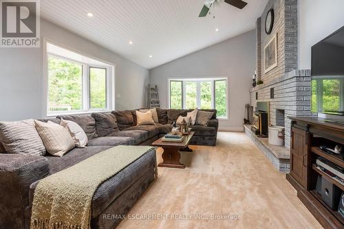 7575 Milburough Line, Milton, ON - Indoor Photo Showing Living Room With Fireplace
