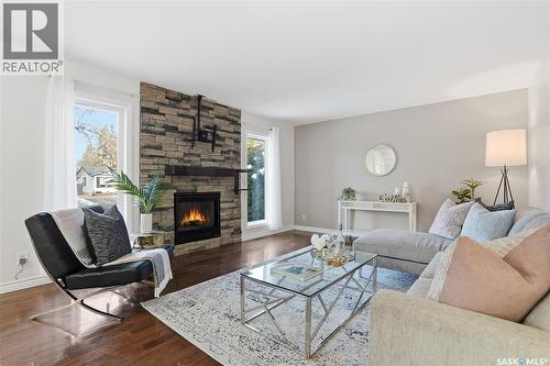 1804 Wilson Crescent, Saskatoon, SK - Indoor Photo Showing Living Room With Fireplace