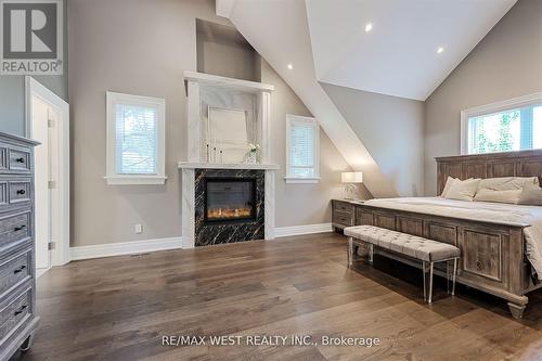 18 Windy Ridge Drive, Toronto, ON - Indoor Photo Showing Bedroom With Fireplace